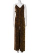 Norma Kamali Animal Print V-Neck Jumpsuit