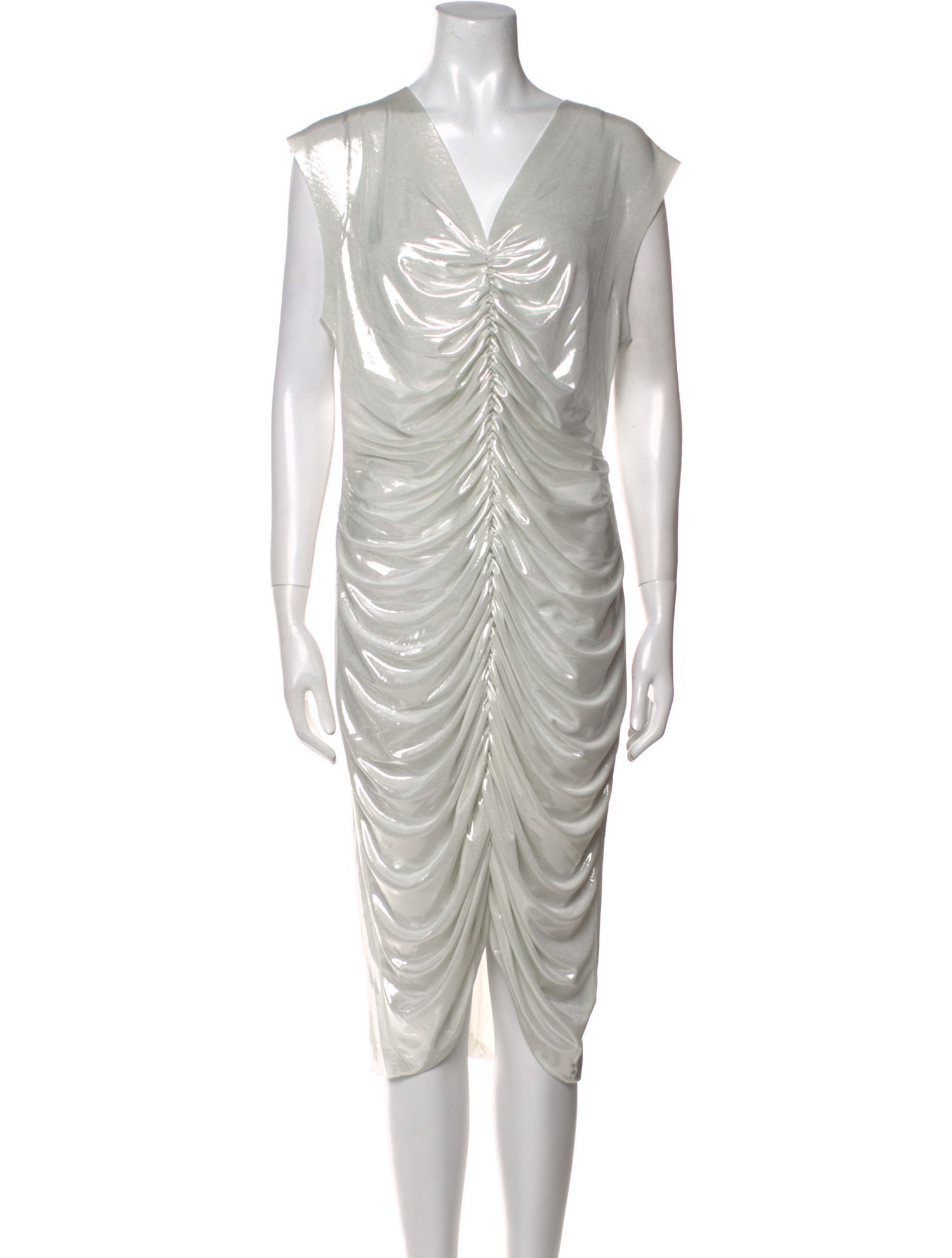 Norma Kamali V-Neck Knee-Length Dress w/ Tags