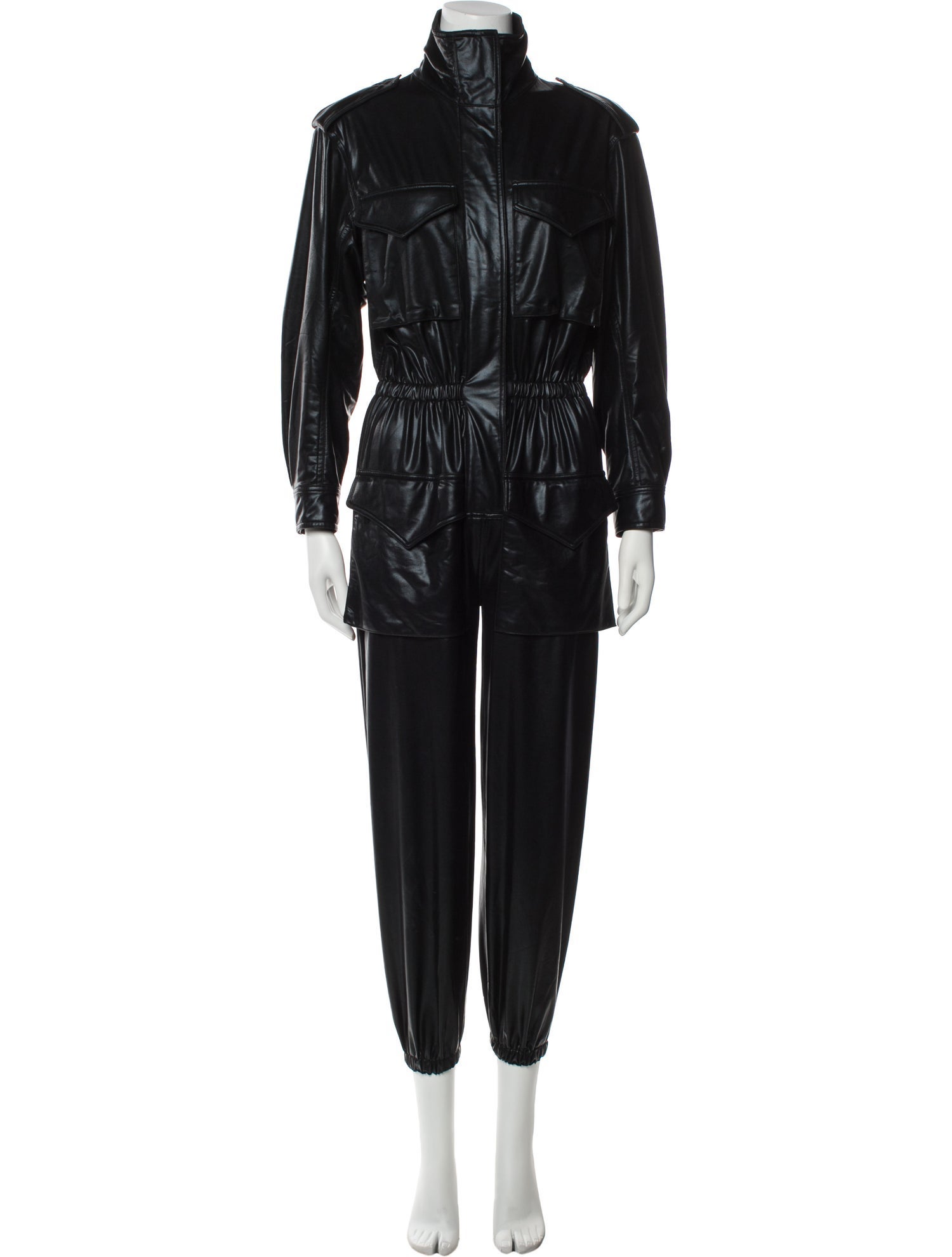 Norma Kamali Nylon Mock Neck Jumpsuit