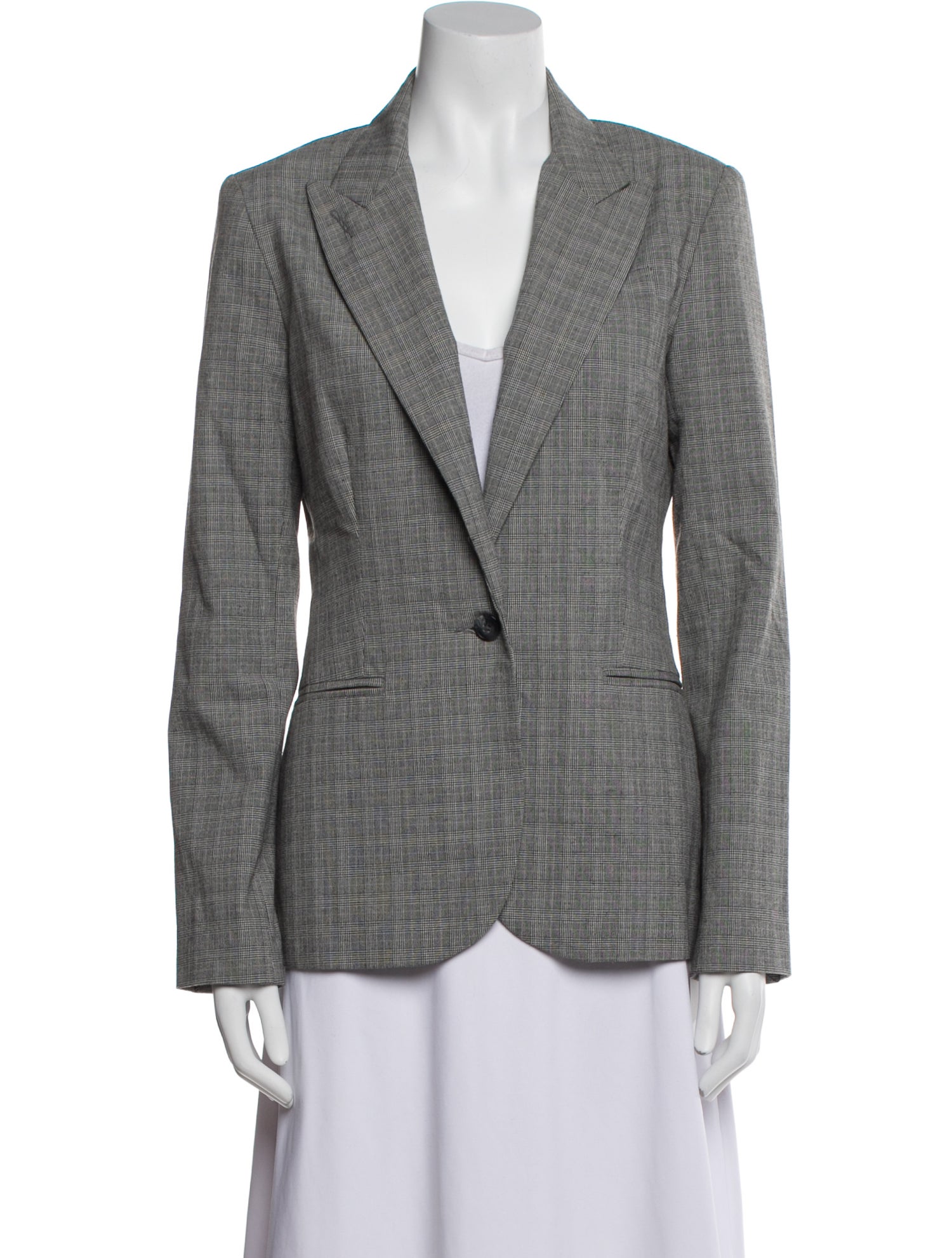 Norma Kamali Plaid Print Blazer