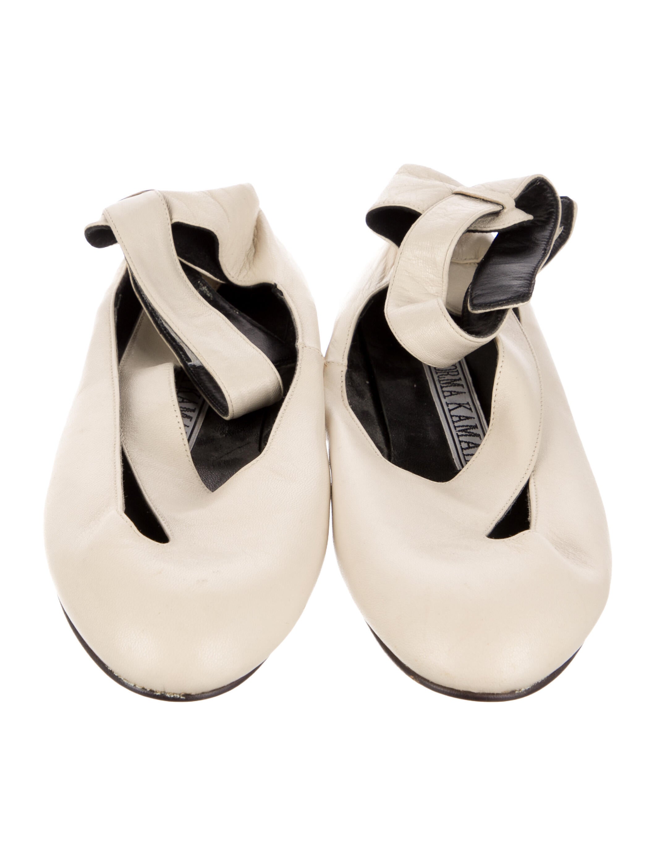Norma Kamali Leather Ballet Flats