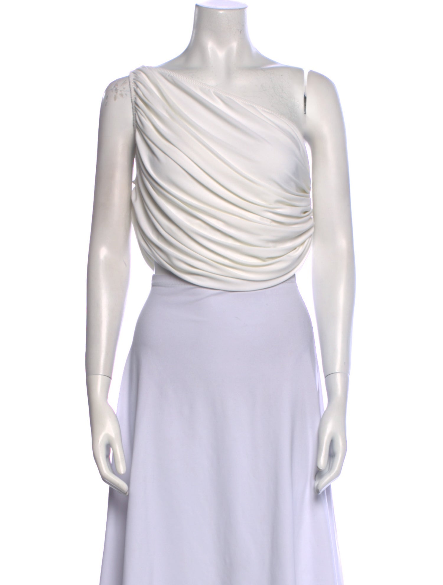 Norma Kamali One-Shoulder Sleeveless Crop Top