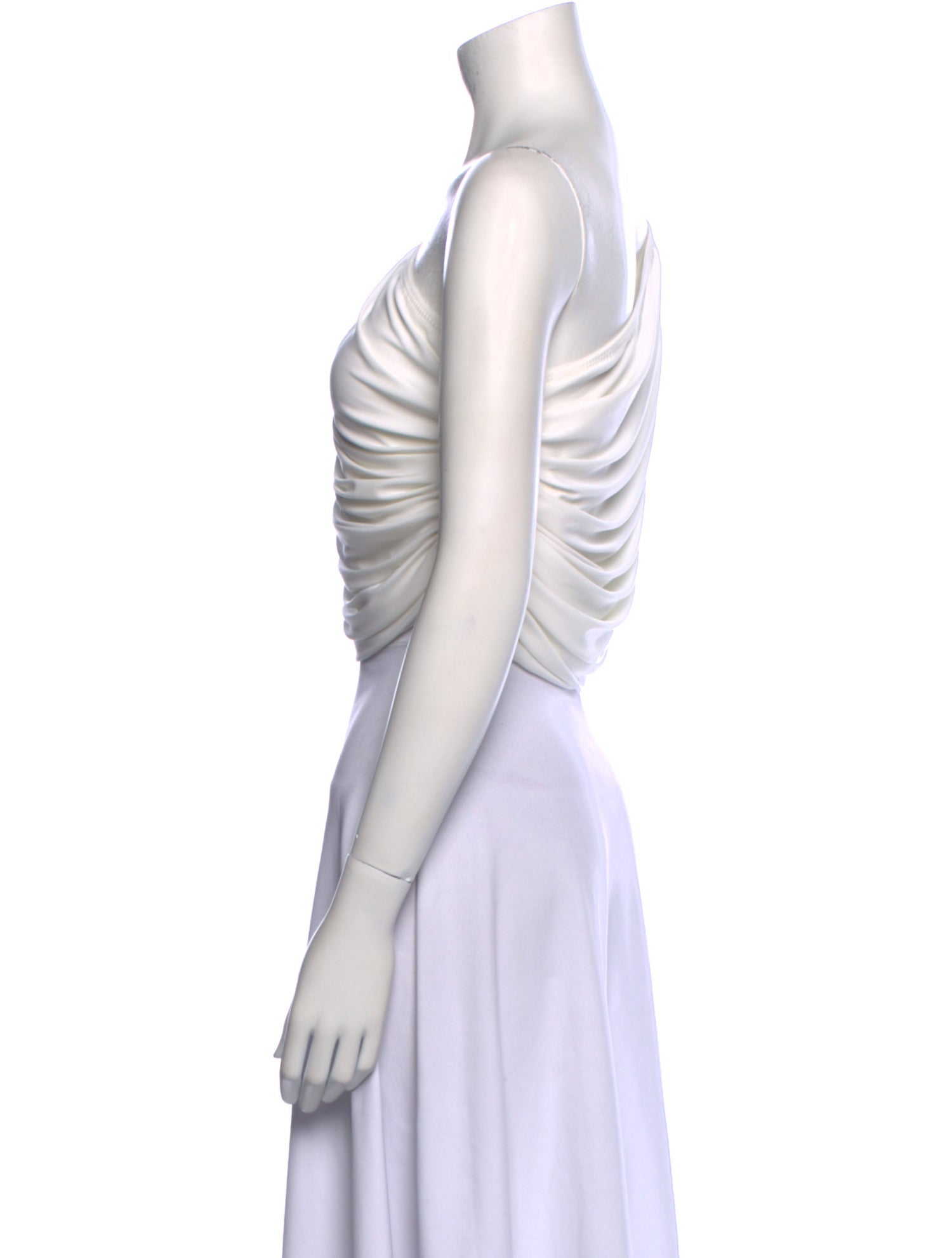 Norma Kamali One-Shoulder Sleeveless Crop Top