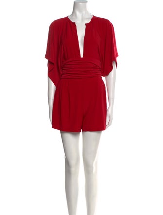 Norma Kamali Plunge Neckline Romper