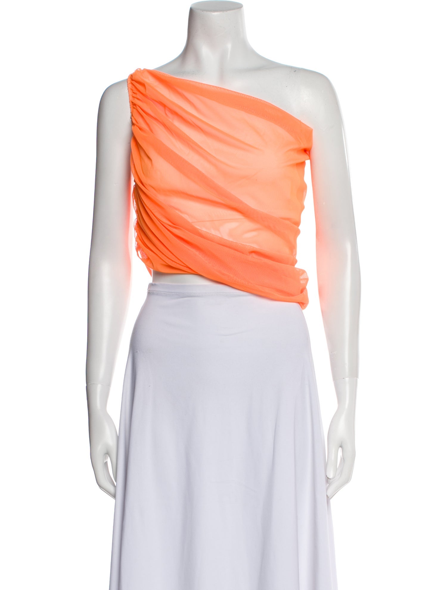 Norma Kamali Nylon One-Shoulder Crop Top w/ Tags