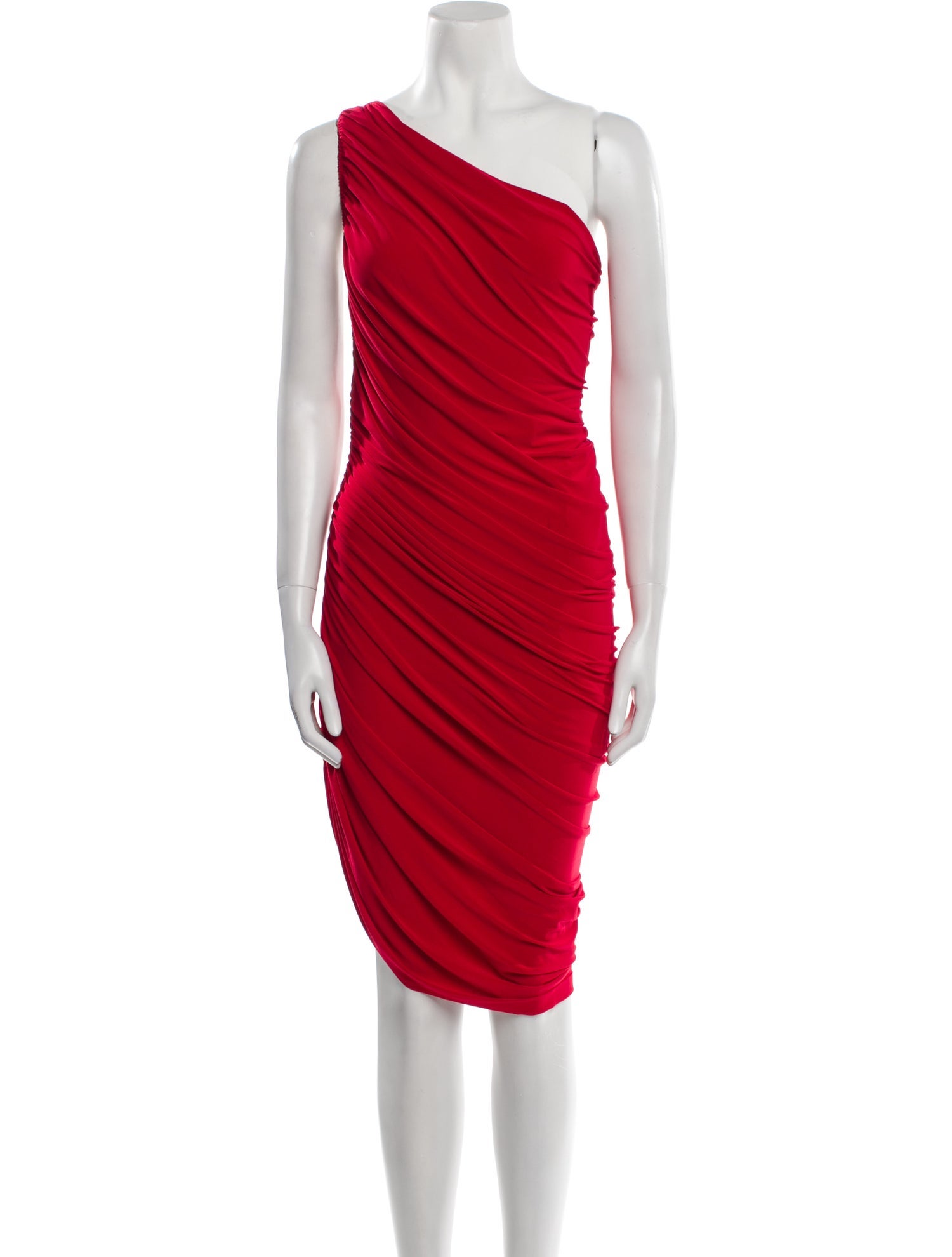 Norma Kamali One-Shoulder Knee-Length Dress
