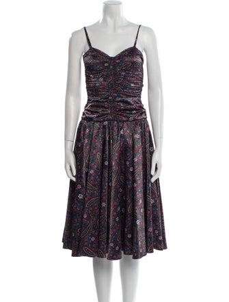 Norma Kamali Floral Print Midi Length Dress