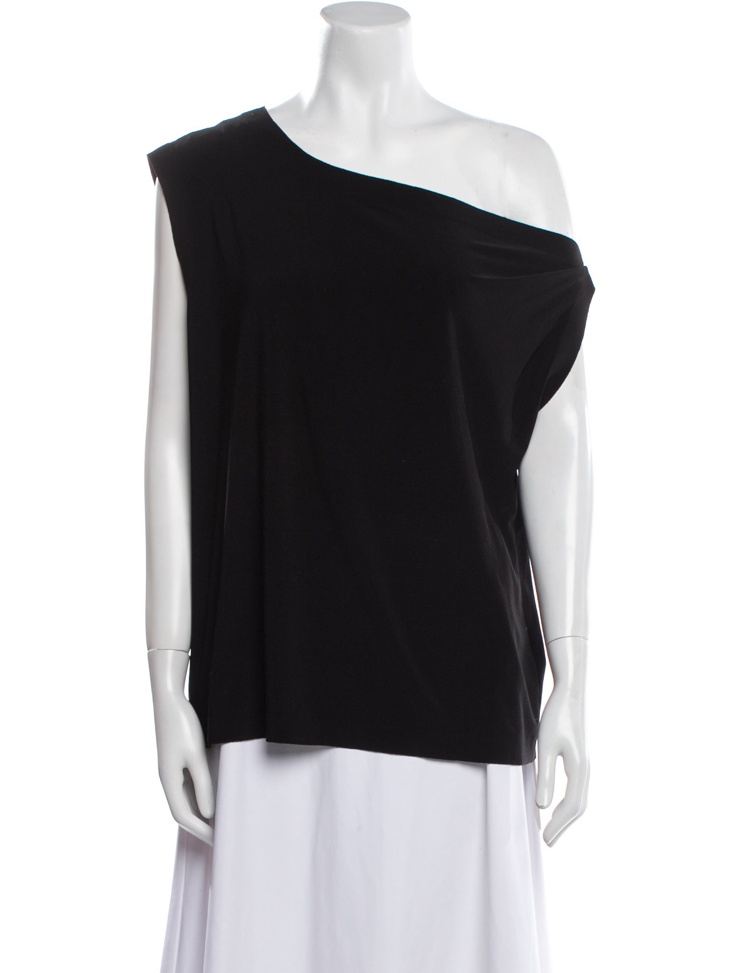 Norma Kamali One-Shoulder Short Sleeve Top