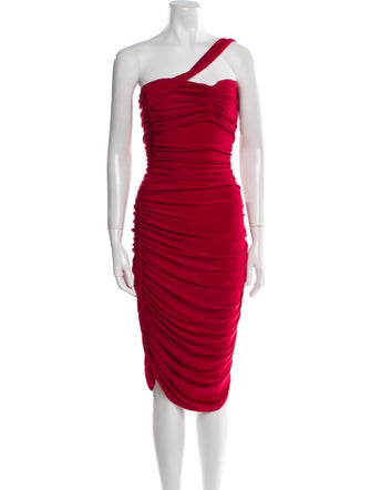 Norma Kamali One-Shoulder Knee-Length Dress