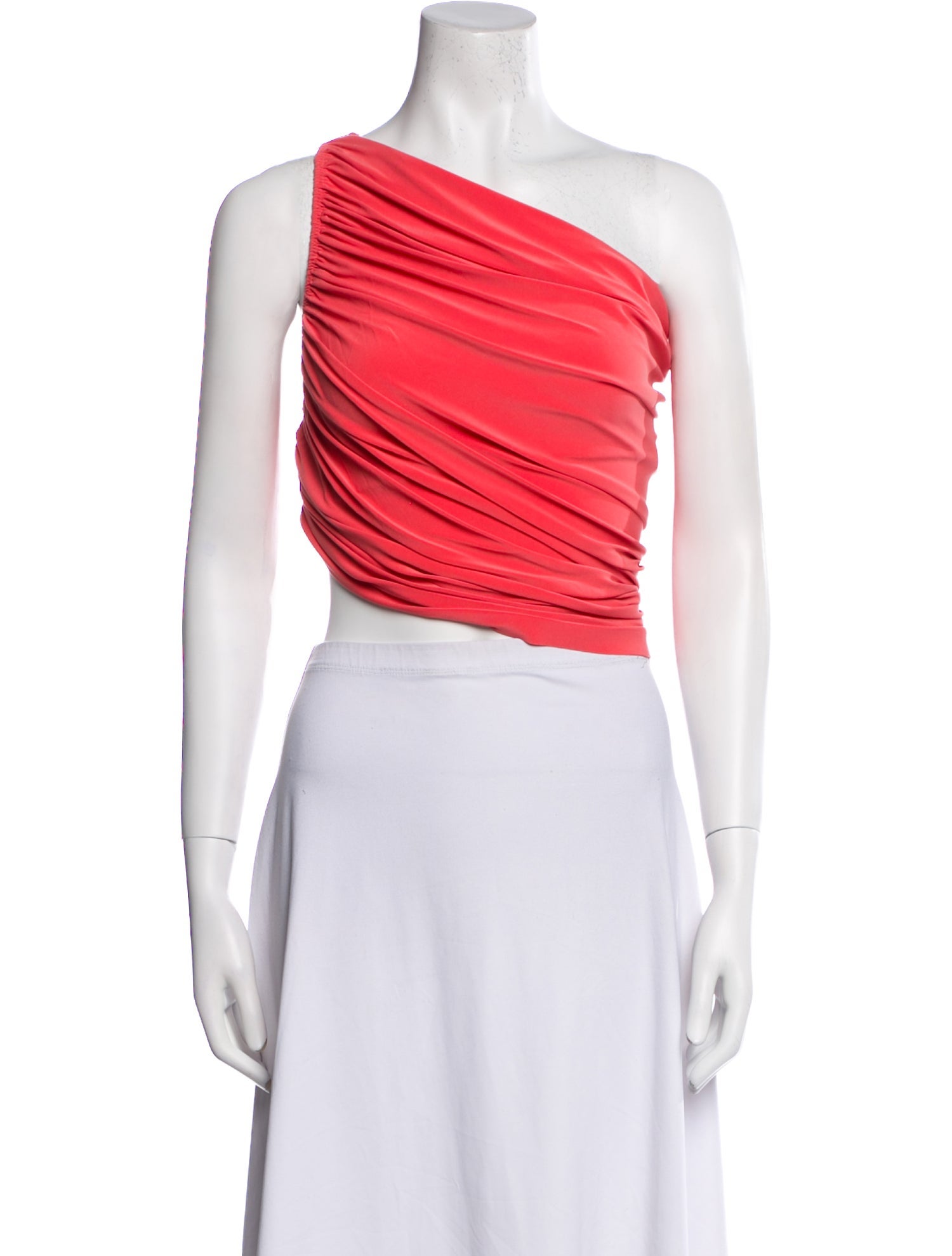 Norma Kamali One-Shoulder Sleeveless Crop Top