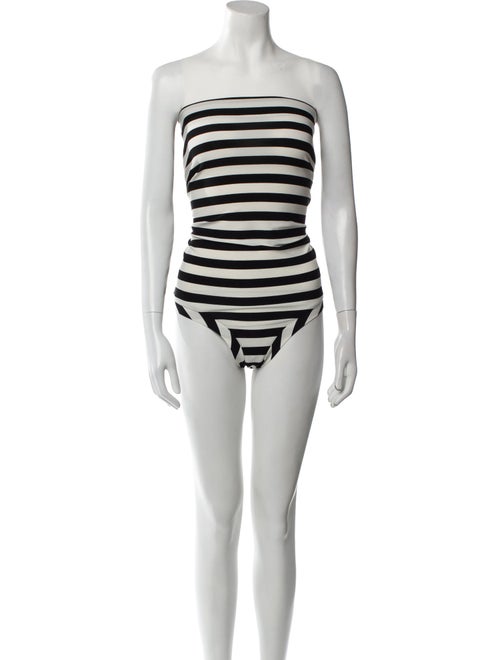 Norma Kamali Striped Strapless Bodysuit