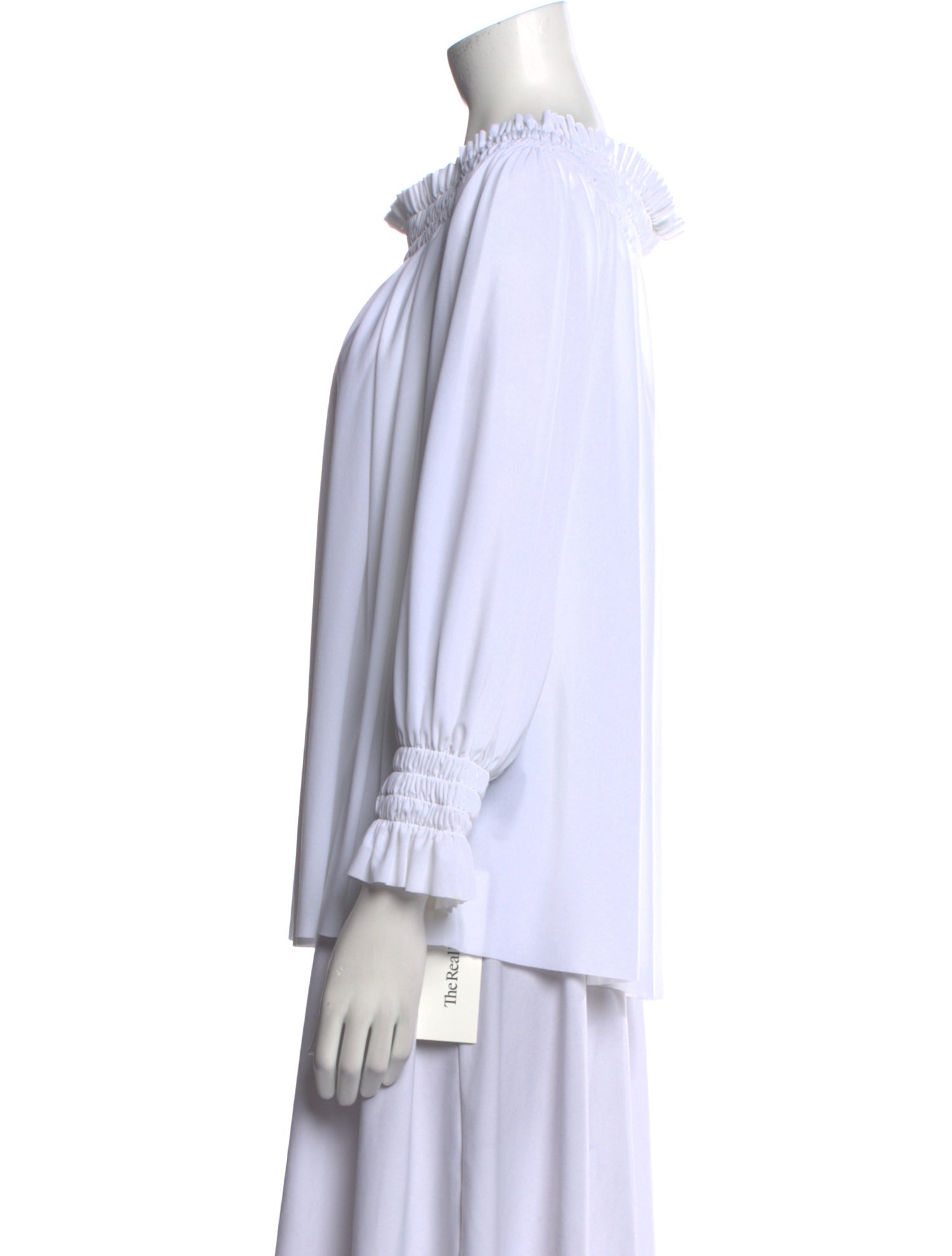 Norma Kamali Bateau Neckline Long Sleeve Blouse