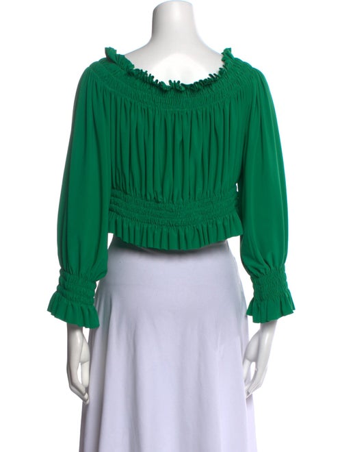 Norma Kamali Off-The-Shoulder Long Sleeve Crop Top