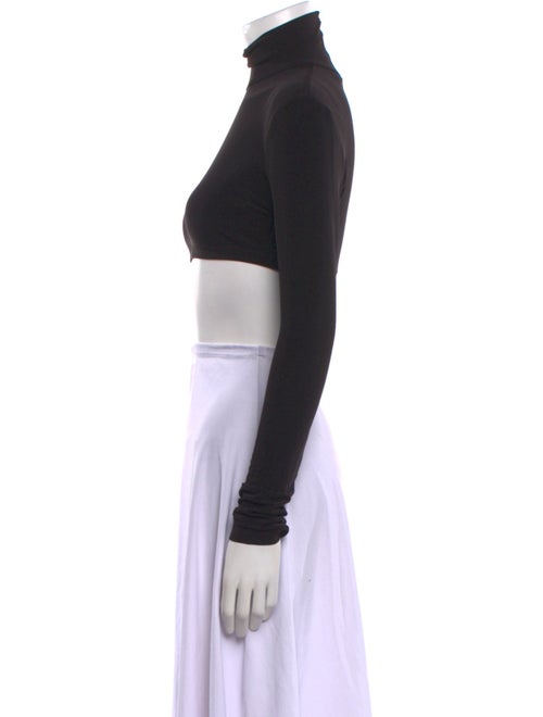 Norma Kamali Turtleneck Long Sleeve Crop Top