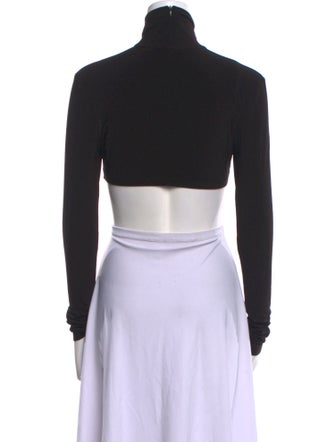 Norma Kamali Turtleneck Long Sleeve Crop Top
