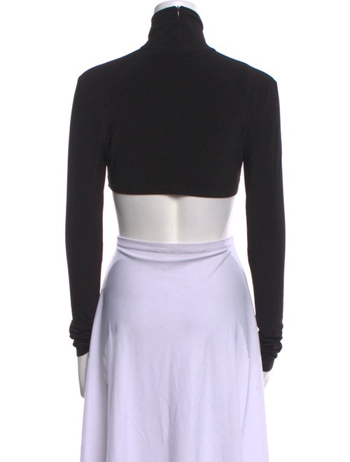 Norma Kamali Turtleneck Long Sleeve Crop Top