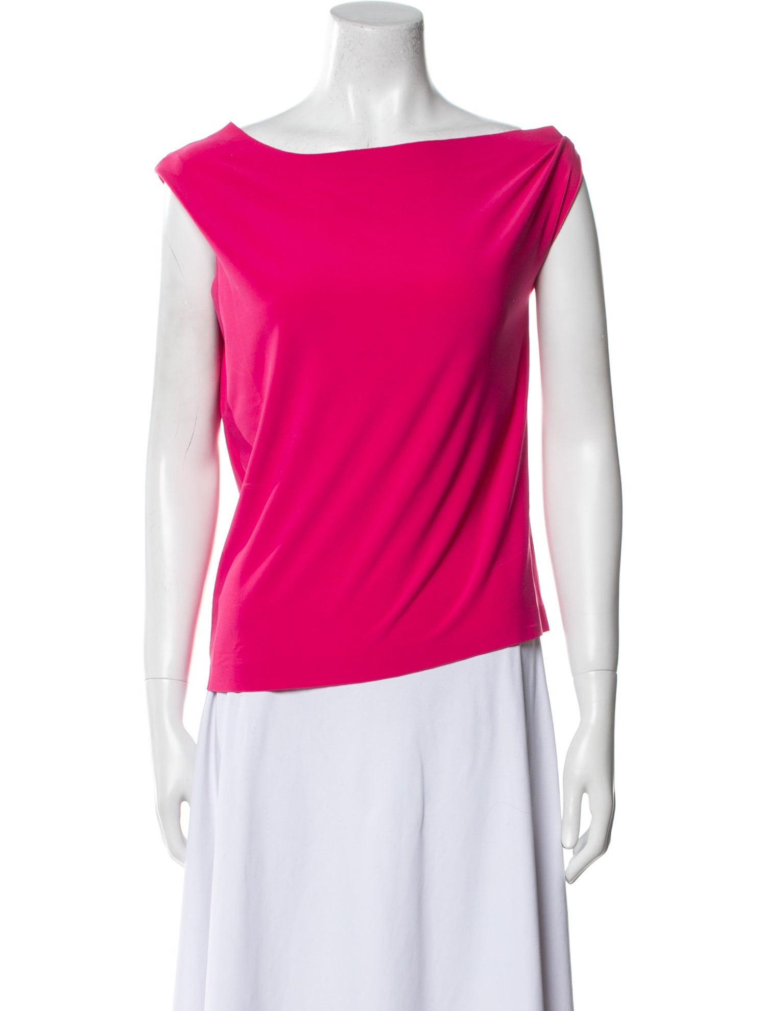 Norma Kamali Bateau Neckline Sleeveless Top