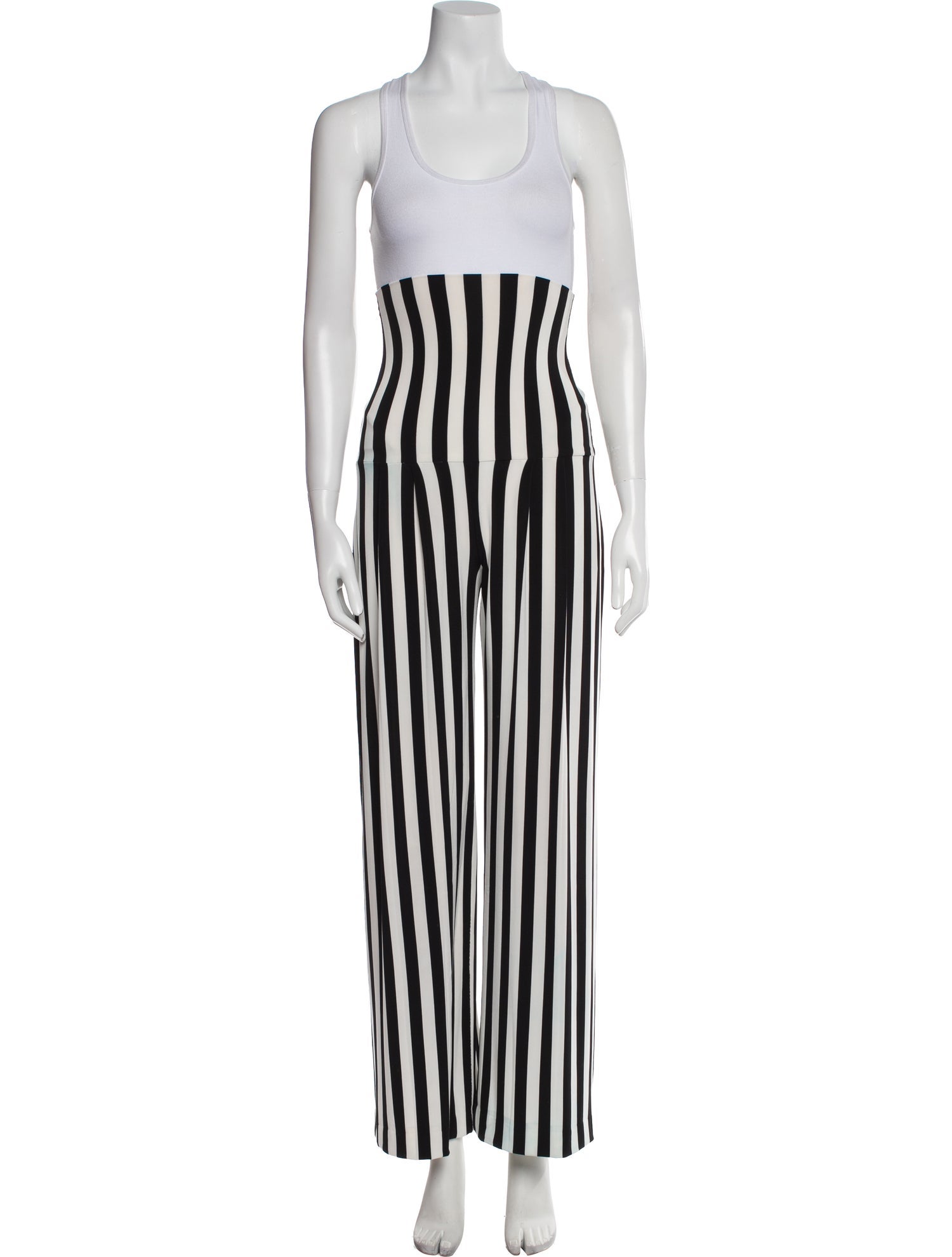 Norma Kamali Striped Wide Leg Pants