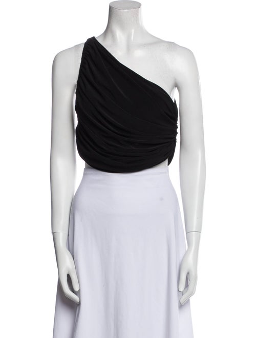 Norma Kamali One-Shoulder Sleeveless Crop Top