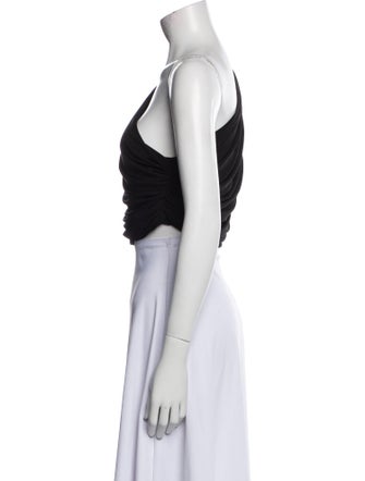 Norma Kamali One-Shoulder Sleeveless Crop Top