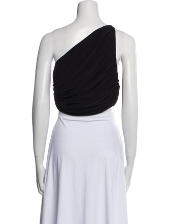Norma Kamali One-Shoulder Sleeveless Crop Top