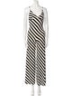 Norma Kamali Striped V-Neck Jumpsuit