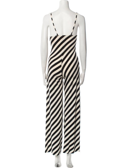 Norma Kamali Striped V-Neck Jumpsuit