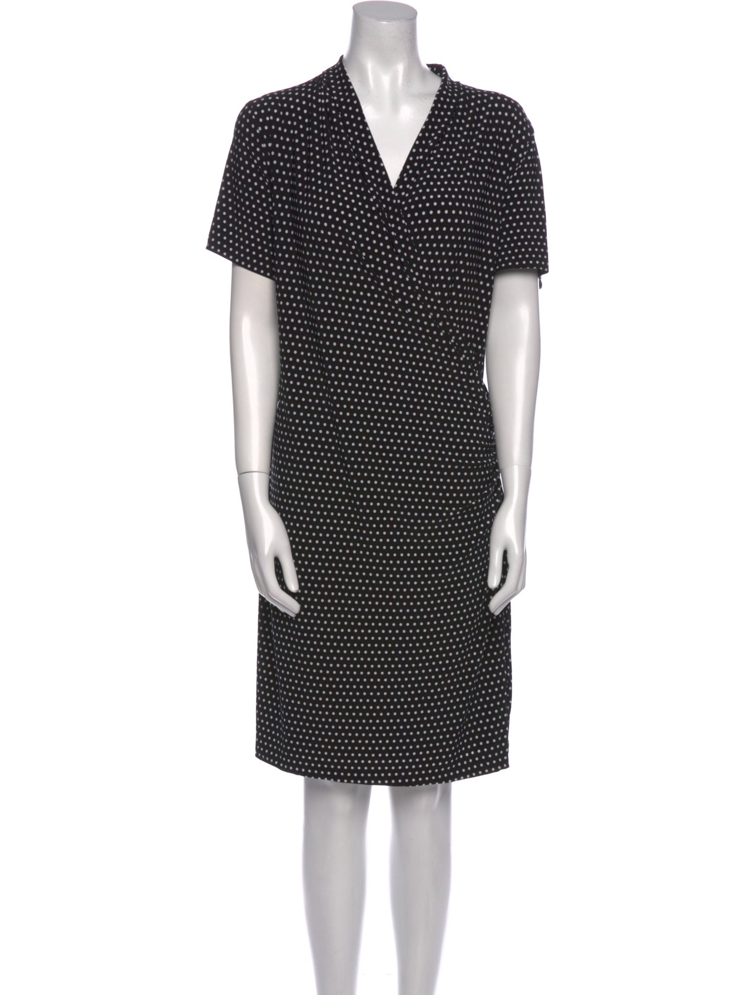 Norma Kamali Polka Dot Print Knee-Length Dress