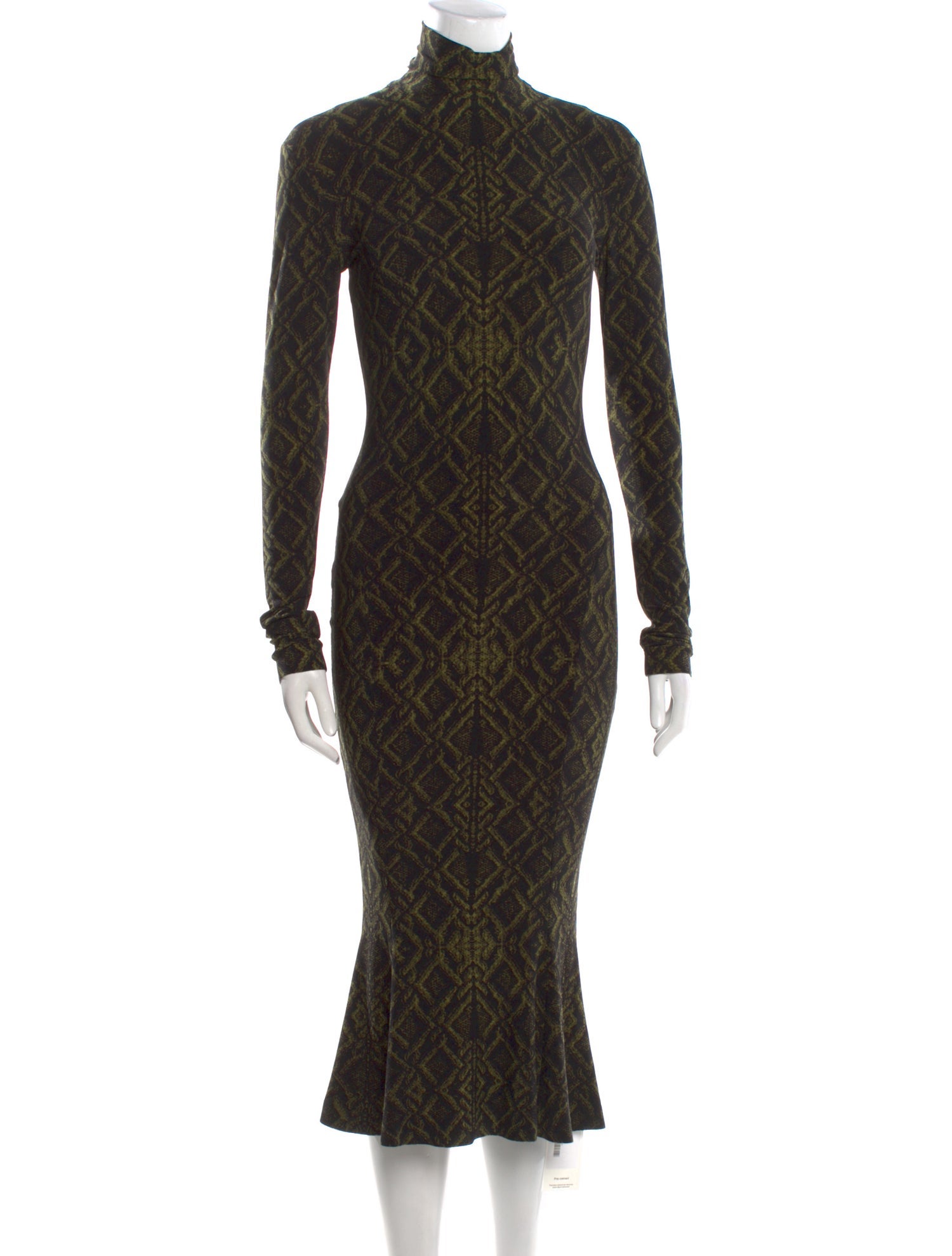 Norma Kamali Plaid Print Midi Length Dress