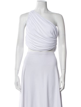 Norma Kamali One-Shoulder Sleeveless Crop Top