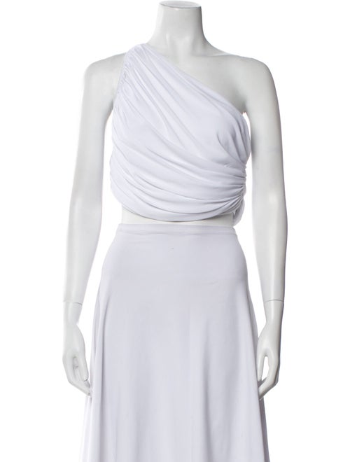 Norma Kamali One-Shoulder Sleeveless Crop Top