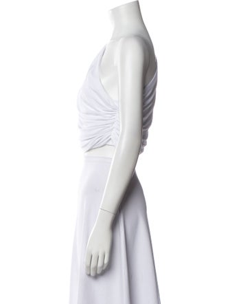 Norma Kamali One-Shoulder Sleeveless Crop Top