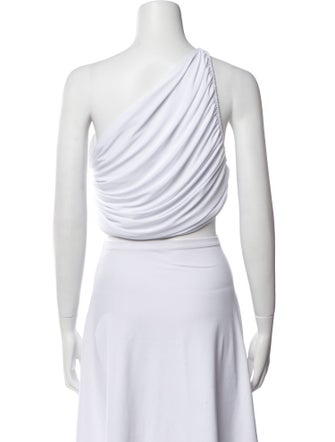 Norma Kamali One-Shoulder Sleeveless Crop Top