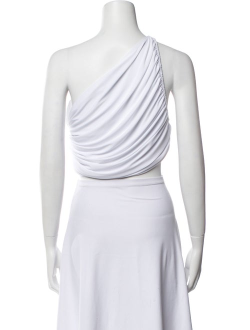 Norma Kamali One-Shoulder Sleeveless Crop Top