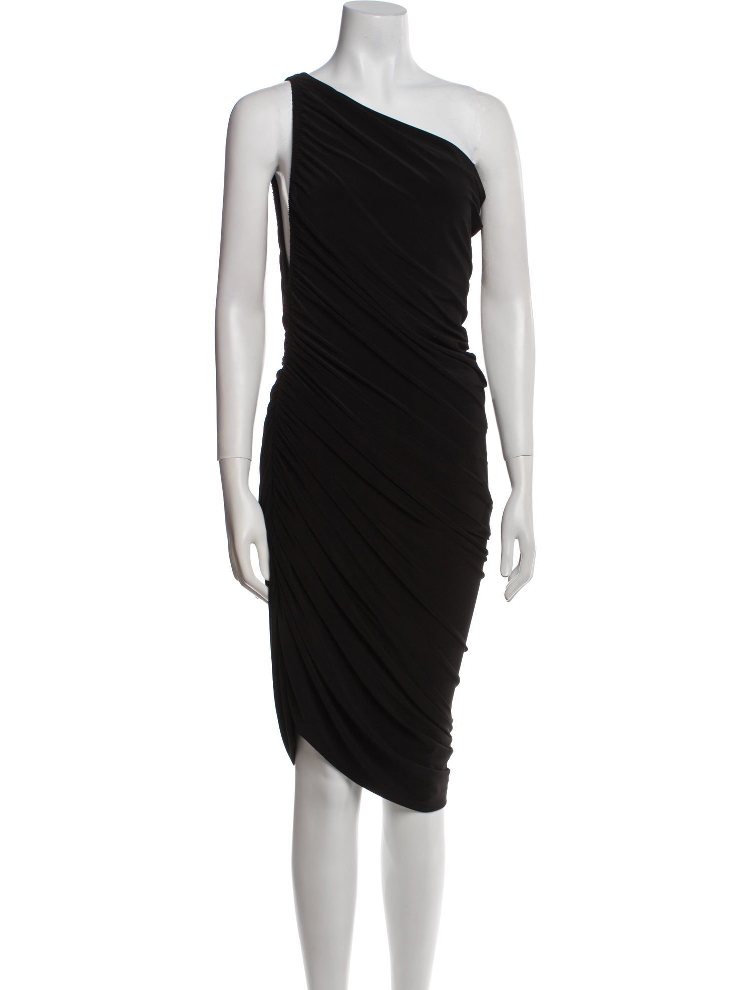Norma Kamali One-Shoulder Knee-Length Dress