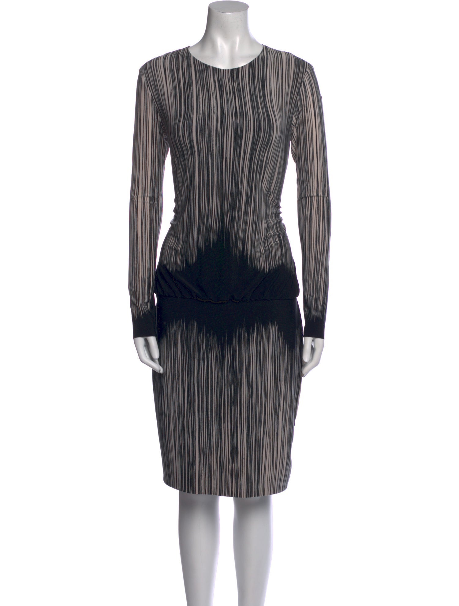Norma Kamali Striped Knee-Length Dress