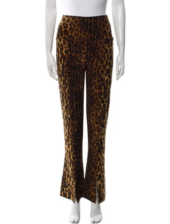 Norma Kamali Animal Print Wide Leg Pants