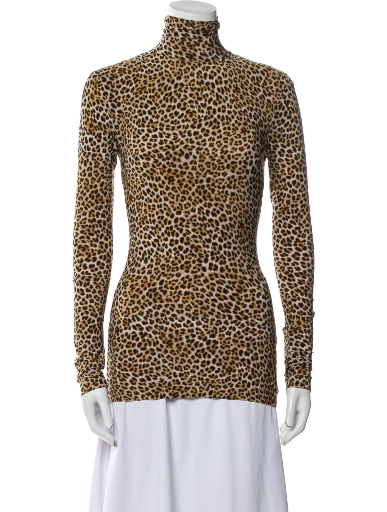 Norma Kamali Animal Print Turtleneck Top w/ Tags