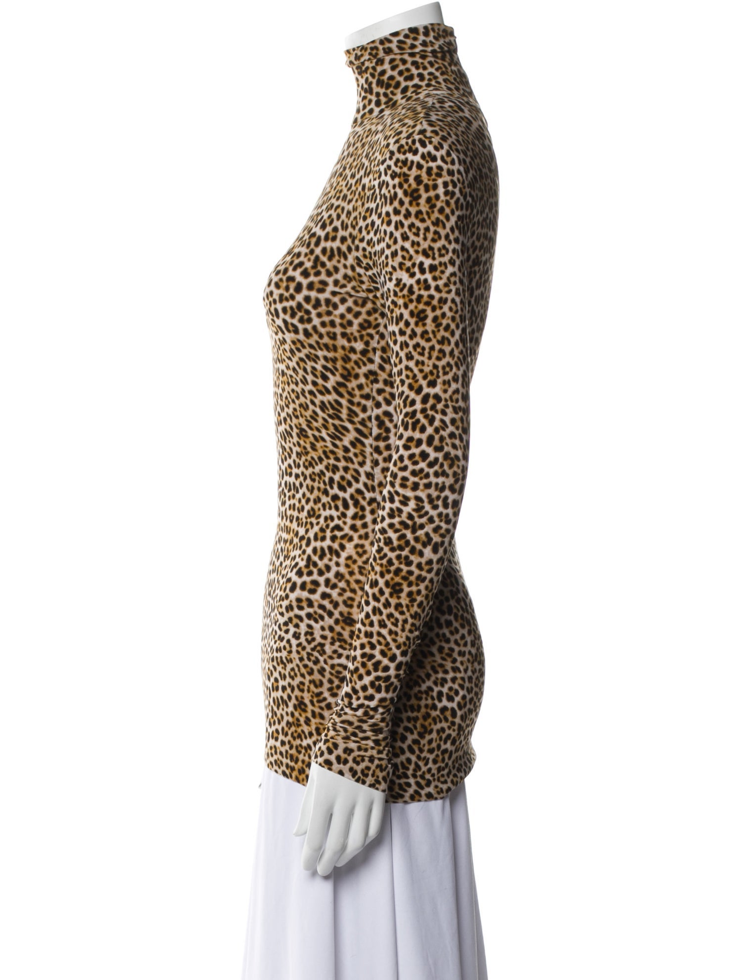 Norma Kamali Animal Print Turtleneck Top w/ Tags