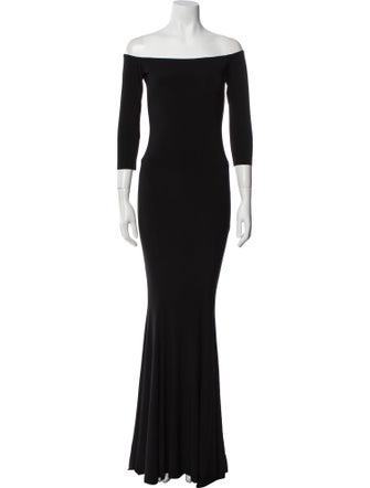 Norma Kamali Off-The-Shoulder Long Dress