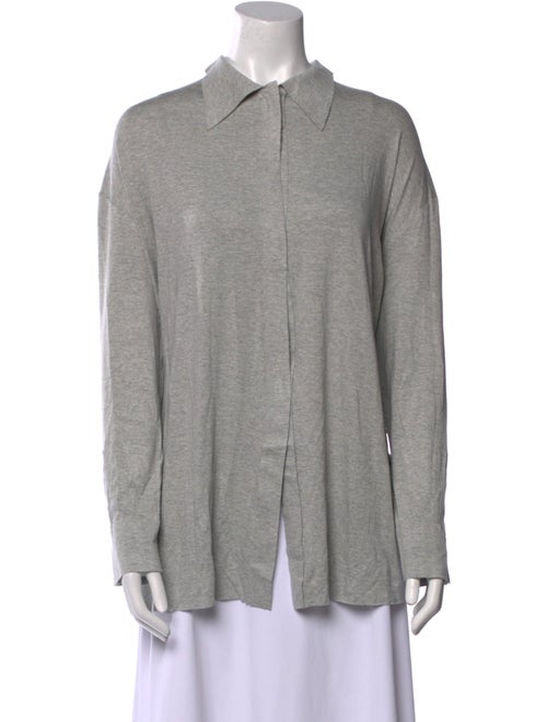 Norma Kamali Long Sleeve Button-Up Top