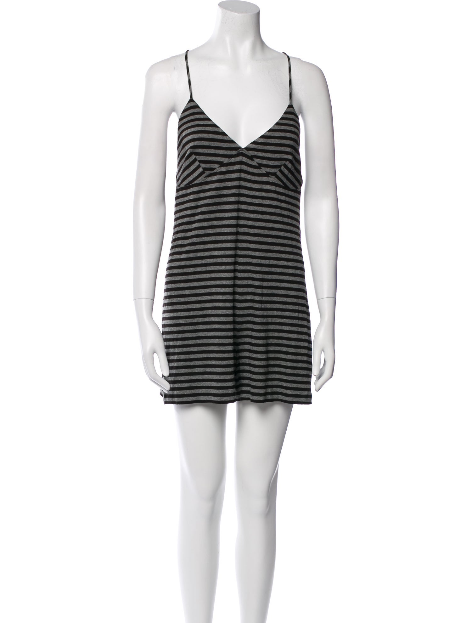Norma Kamali Striped V-Neck Romper w/ Tags