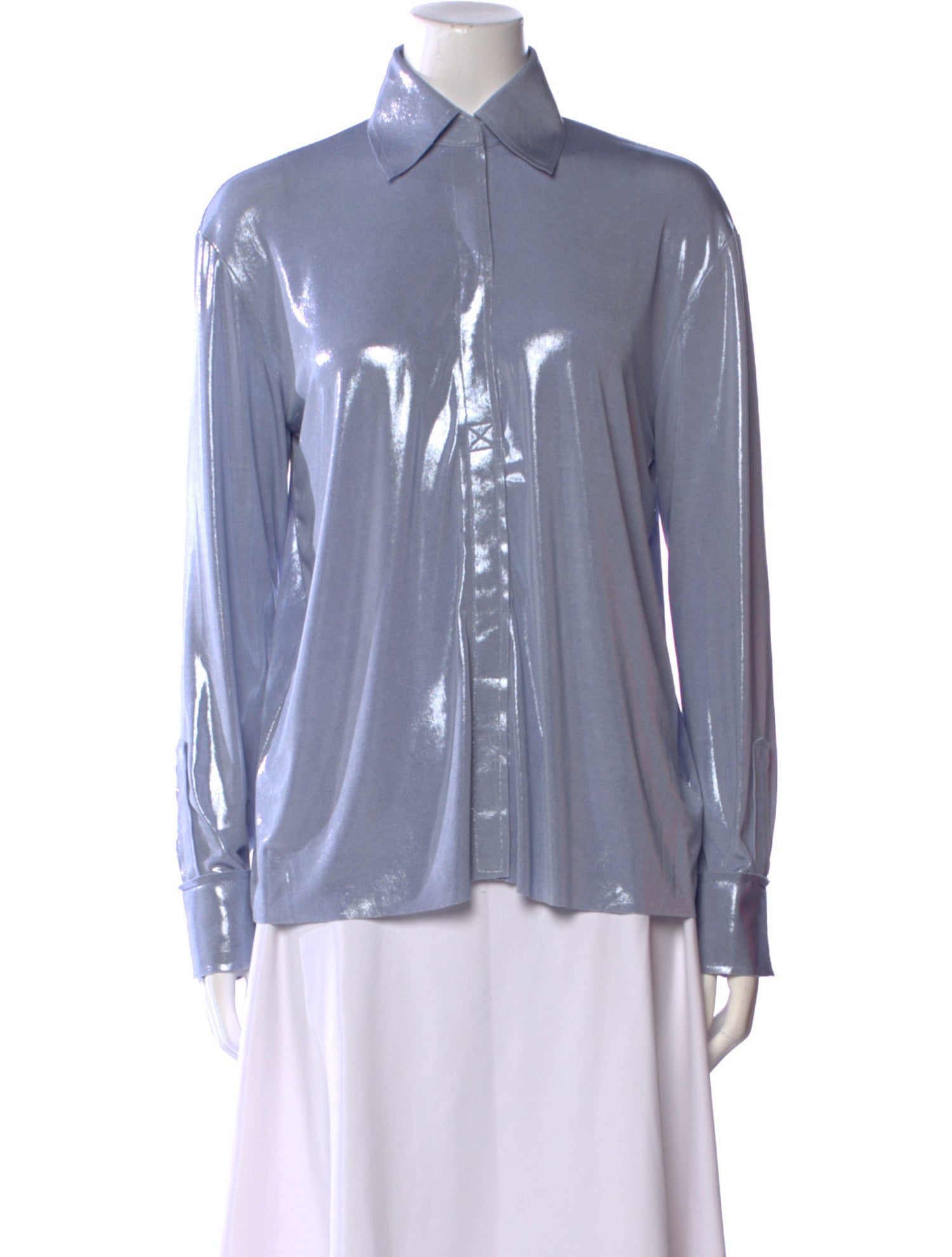 Norma Kamali Long Sleeve Button-Up Top