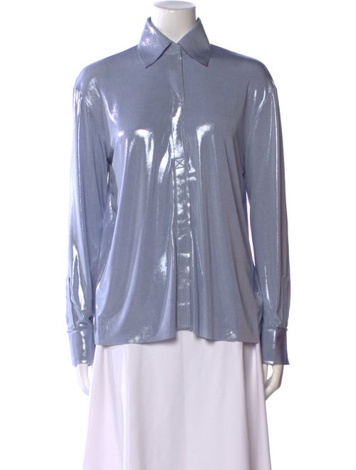Norma Kamali Long Sleeve Button-Up Top