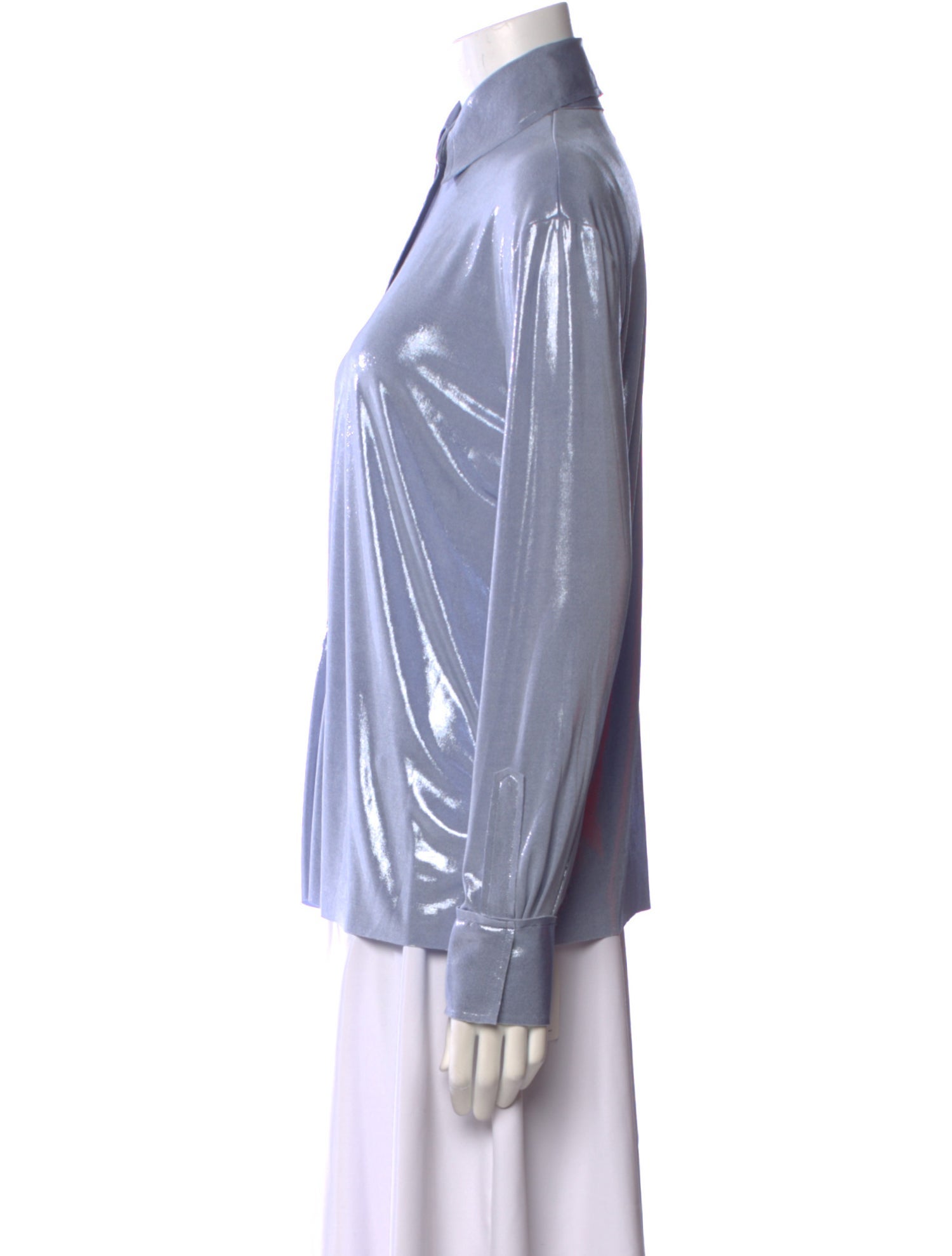 Norma Kamali Long Sleeve Button-Up Top