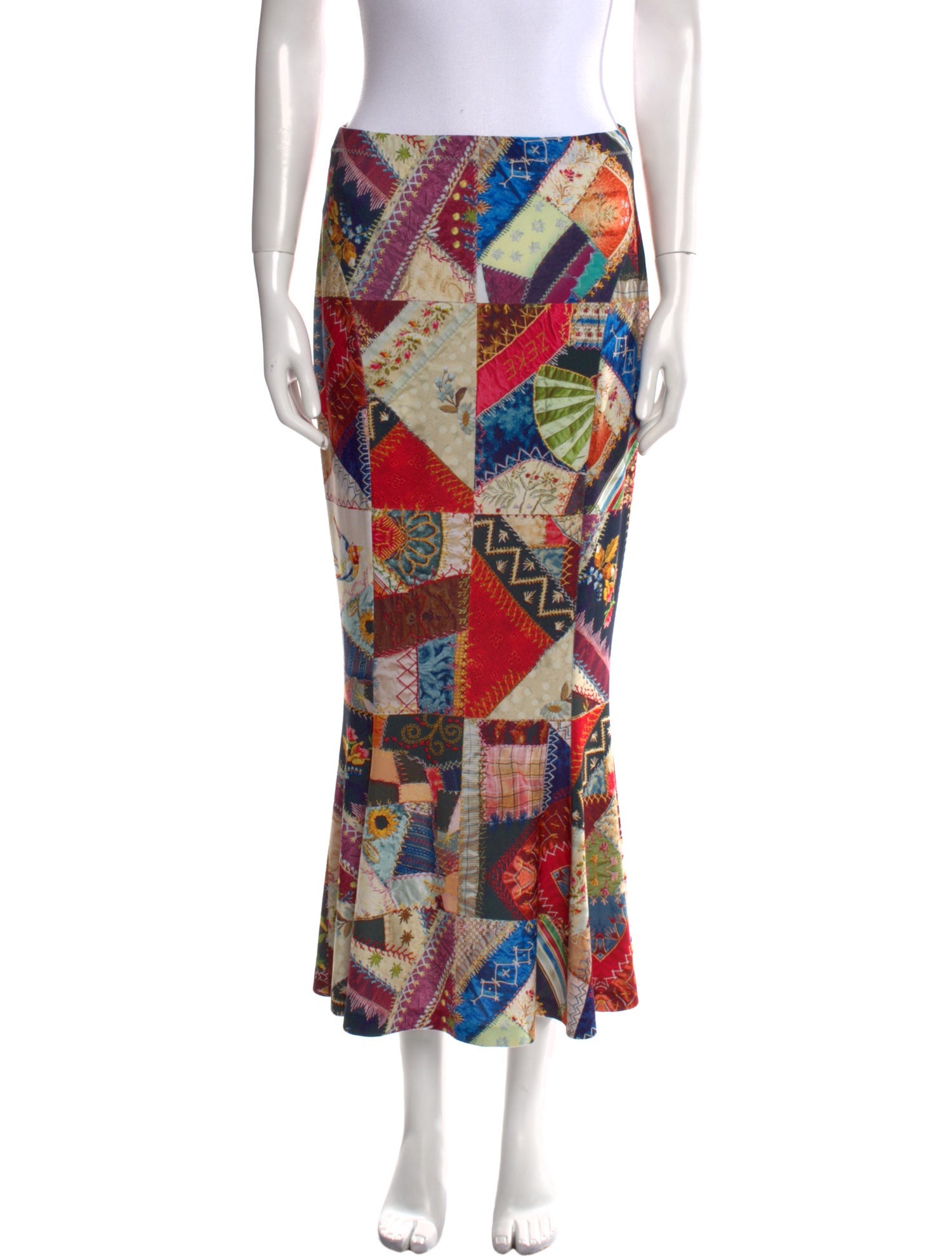 Norma Kamali Printed Midi Length Skirt