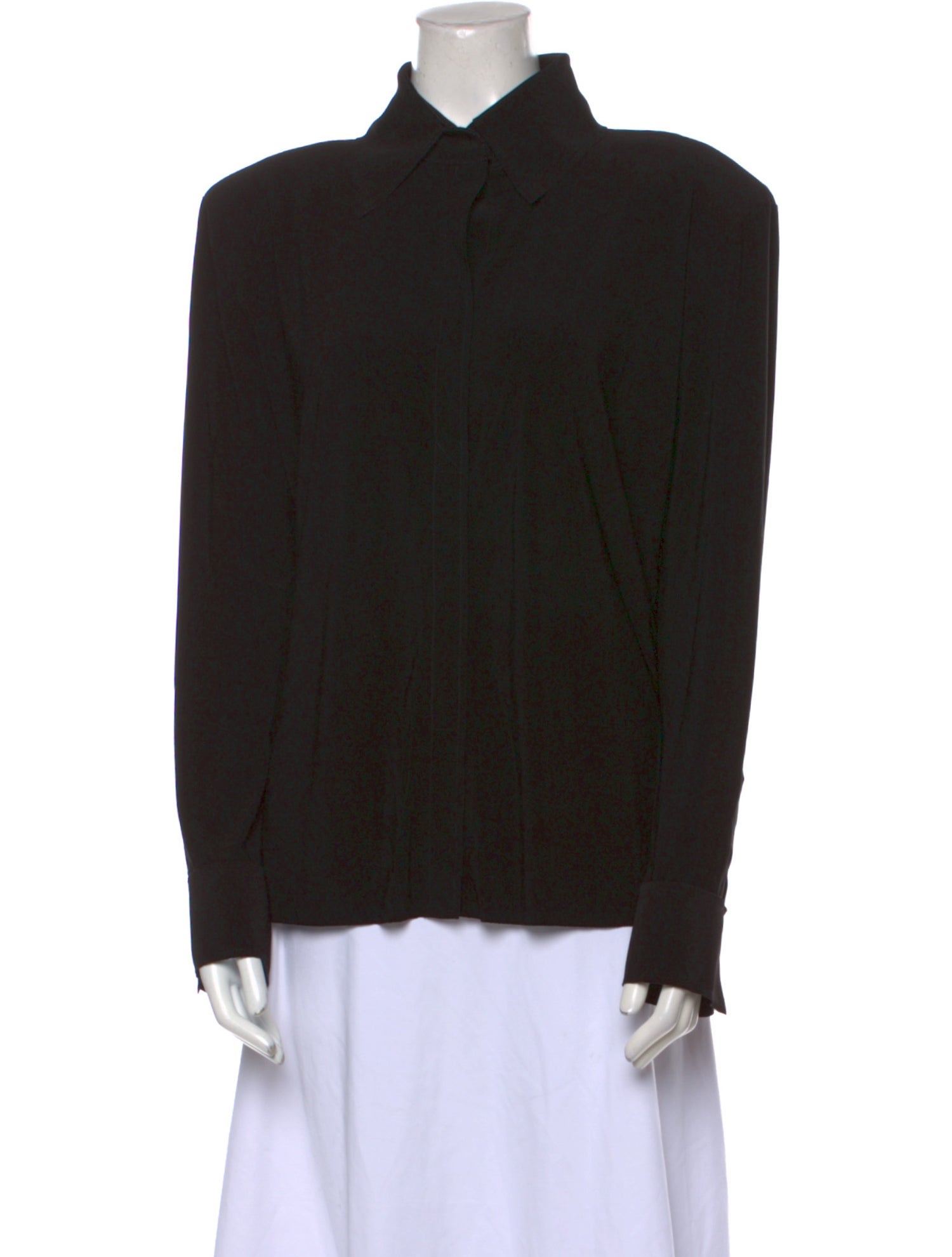 Norma Kamali Long Sleeve Button-Up Top