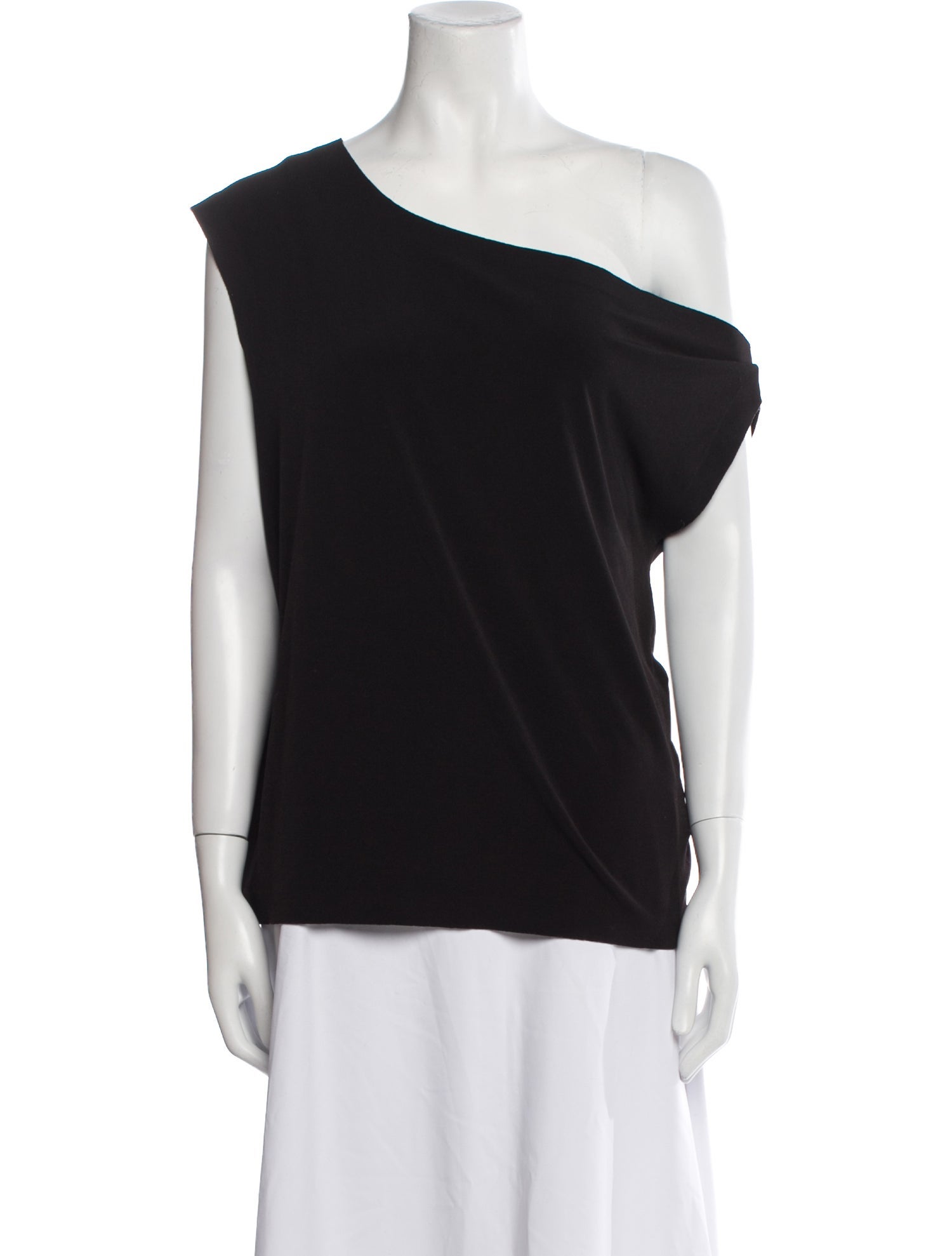 Norma Kamali One-Shoulder Short Sleeve Top
