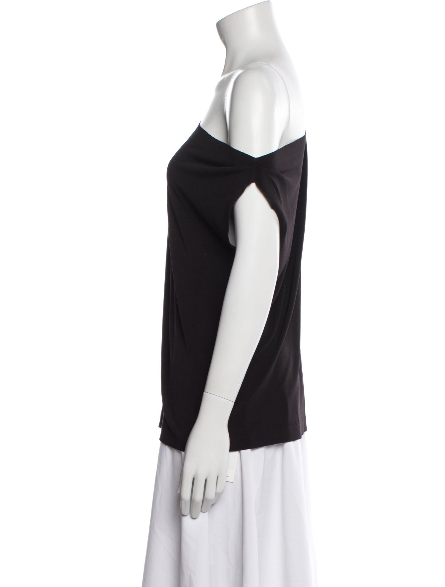 Norma Kamali One-Shoulder Short Sleeve Top