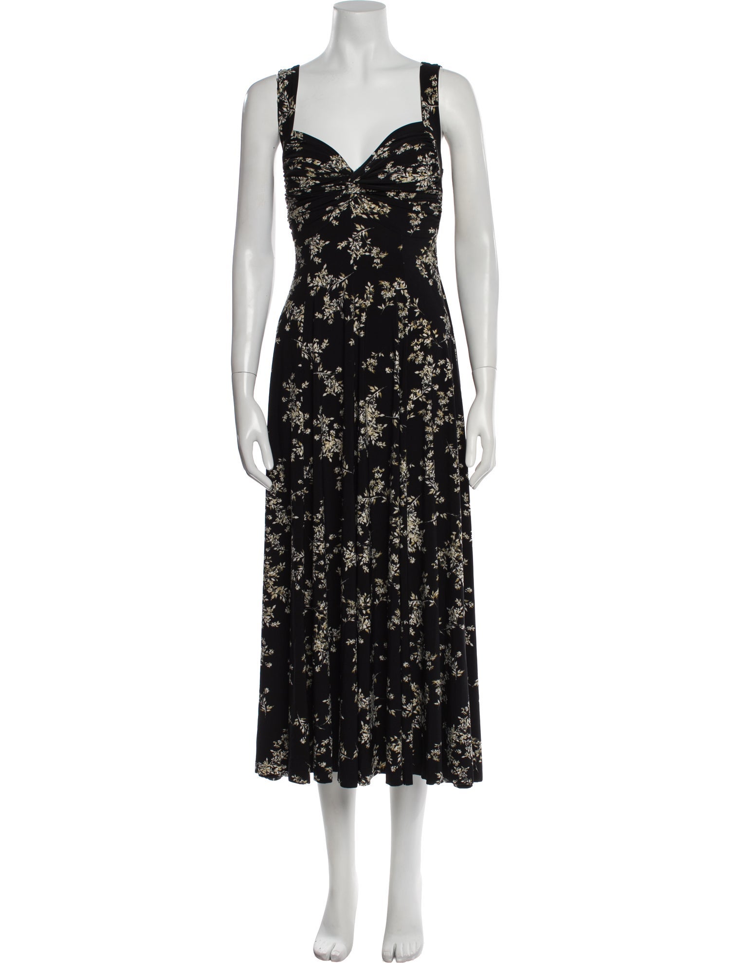 Norma Kamali Floral Print Midi Length Dress